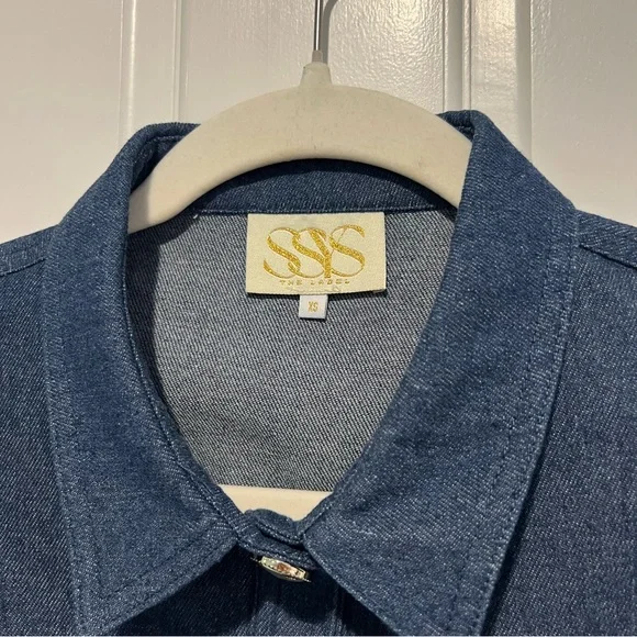 SSYS Nellie Sleeveless Denim Dress Button Front A-Line Mini Dress Blue XS - Picture 5 of 9